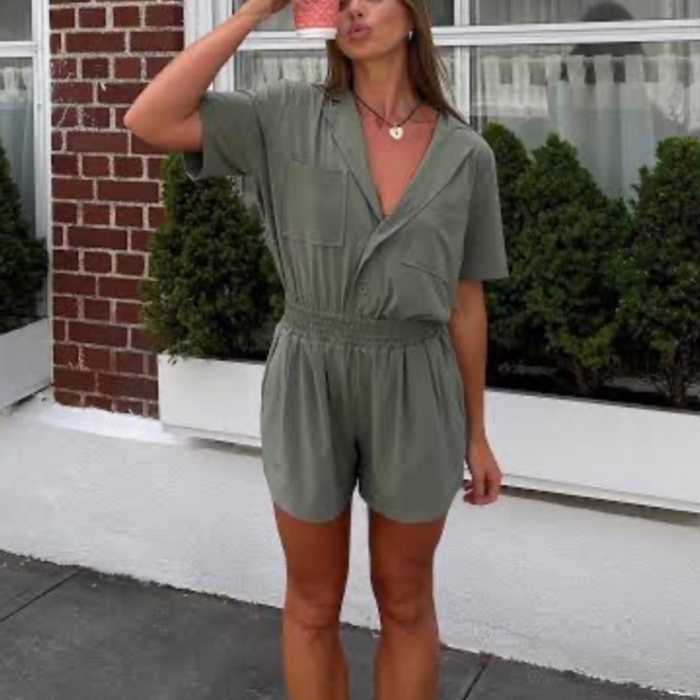 Vuori villa romper army green - L